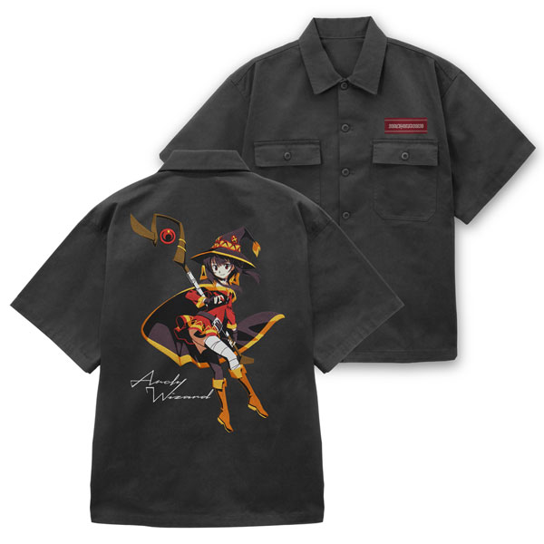 COSPA KonoSuba Megumin Embroidery Work Shirt /GRAY-L