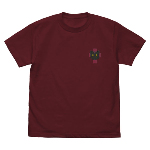 COSPA KonoSuba Chomusuke One Point Embroidery T-shirt /BURGUNDY-XL