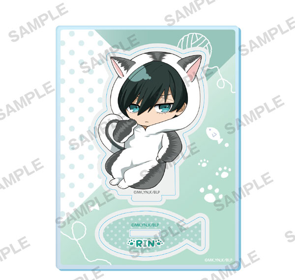 KADOKAWA TV Anime Blue Lock Mini-Character Acrylic Stand Cat Mascot Costume Ver. - Rin Itoshi Bild 1