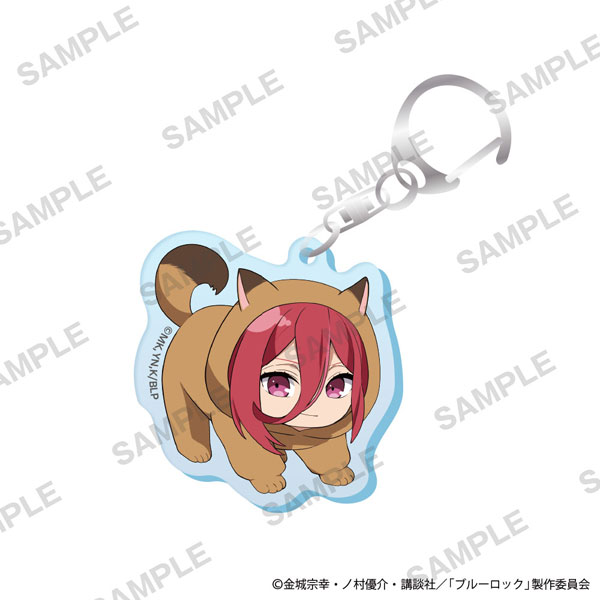 KADOKAWA TV Anime Blue Lock Mini-Character Acrylic Keychain Cat Mascot Costume Ver. - Hyoma Chigiri Bild 1