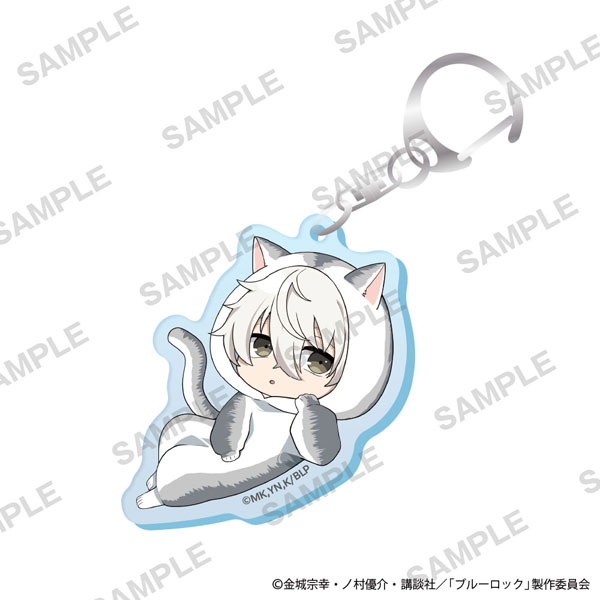 KADOKAWA TV Anime Blue Lock Mini-Character Acrylic Keychain Cat Mascot Costume Ver. - Seishiro Nagi imagen 1