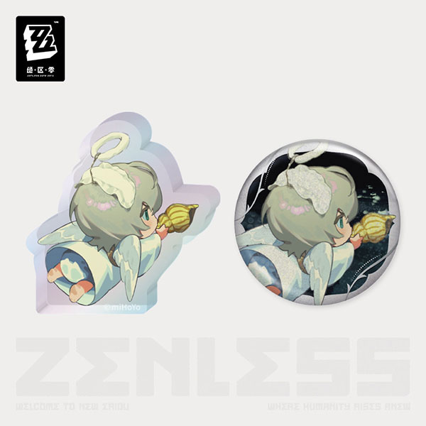 miHoYo Zenless Zone Zero Concerted Channel Series The Impending Crash of Waves Mini Tin Badge & Mini Acrylic Stand Set Wise