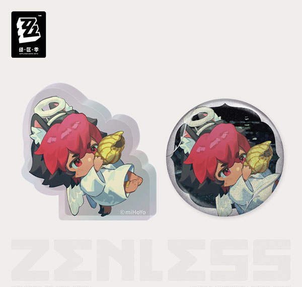 miHoYo Zenless Zone Zero Concerted Channel Series The Impending Crash of Waves Mini Tin Badge & Mini Acrylic Stand Set Manato Komano รูปภาพ 1