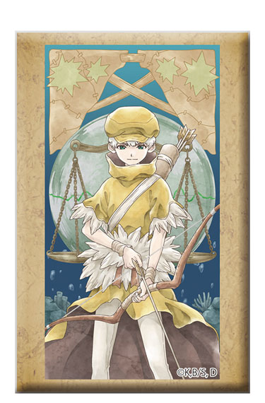 Toho Dr. STONE Square Tin Badge w/Stand Ukyo Saionji รูปภาพ 1