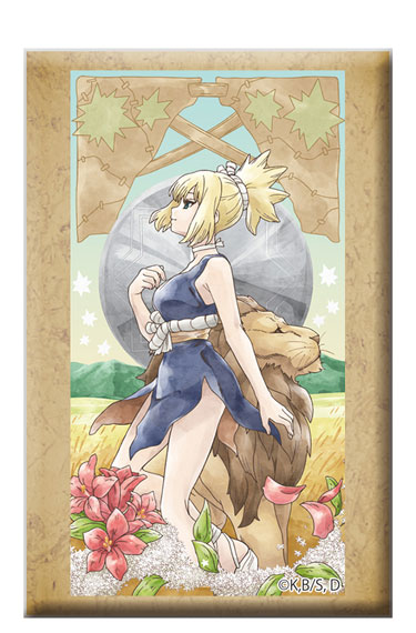 Toho Dr. STONE Square Tin Badge w/Stand Kohaku รูปภาพ 1