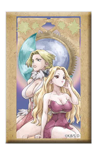 Toho Dr. STONE Square Tin Badge w/Stand Nikki Hanada & Minami Hokutozai รูปภาพ 1