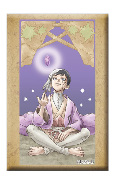 Toho Dr. STONE Square Tin Badge w/Stand Gen Asagiri รูปภาพ 1