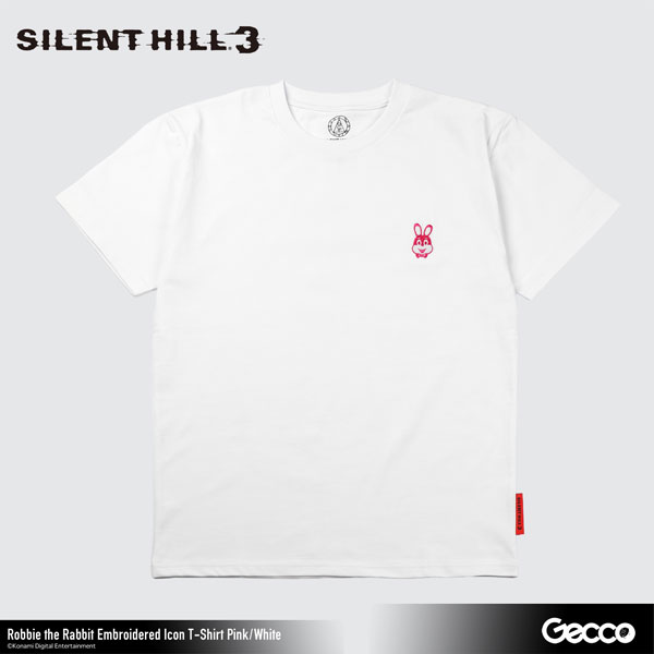 Gecco SILENT HILL 3/ Robbie the Rabbit Embroidery Icon T-shirt (Pink/White) S