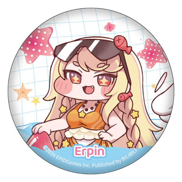 bilibili Trickal: Chibi Go Character Tin Badge Erpin รูปภาพ 1
