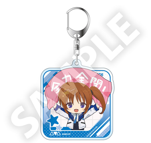 DMM.com Magical Girl Lyrical Nanoha Exceeds Gun Blaze Vengeance Furefriends Acrylic Keychain Nanoha Takamachi Bild 1