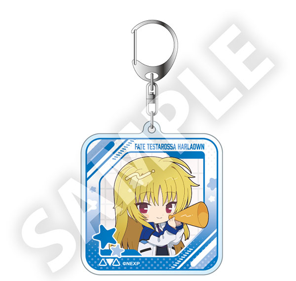 DMM.com Magical Girl Lyrical Nanoha Exceeds Gun Blaze Vengeance Furefriends Acrylic Keychain Fate T. Harlaown รูปภาพ 1
