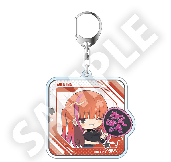 DMM.com Magical Girl Lyrical Nanoha Exceeds Gun Blaze Vengeance Furefriends Acrylic Keychain Aoi Niina รูปภาพ 1
