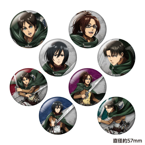 Caravan Attack on Titan Trading Tin Badge Fighting ver. 8Pack BOX Bild 1