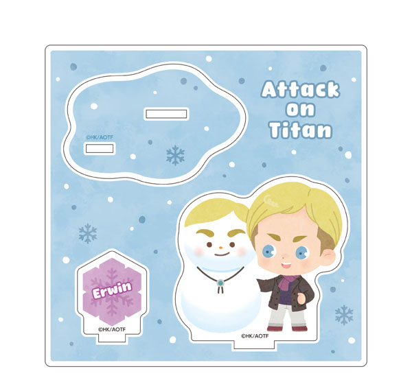 Caravan Attack on Titan Chibi Chara Acrylic Stand Snowman ver. Erwin Smith รูปภาพ 1