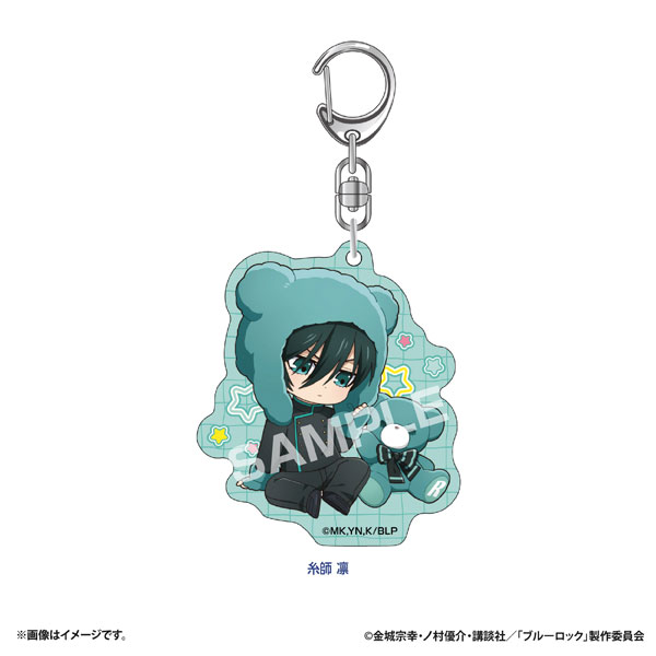 Eyeup Bluelock Petite Bear Acrylic Keychain (Rin Itoshi)