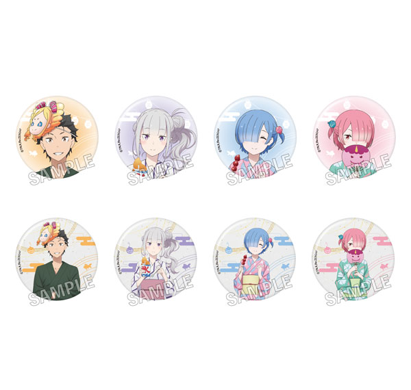 KADOKAWA Re:ZERO -Starting Life in Another World- Tradable Tin Badge Festival Ver. 8Pack BOX รูปภาพ 1