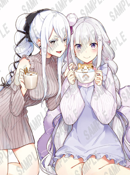 KADOKAWA Re:ZERO -Starting Life in Another World- B2-sized Tapestry Emilia & Echidna - Haruno Atori (C108) รูปภาพ 1