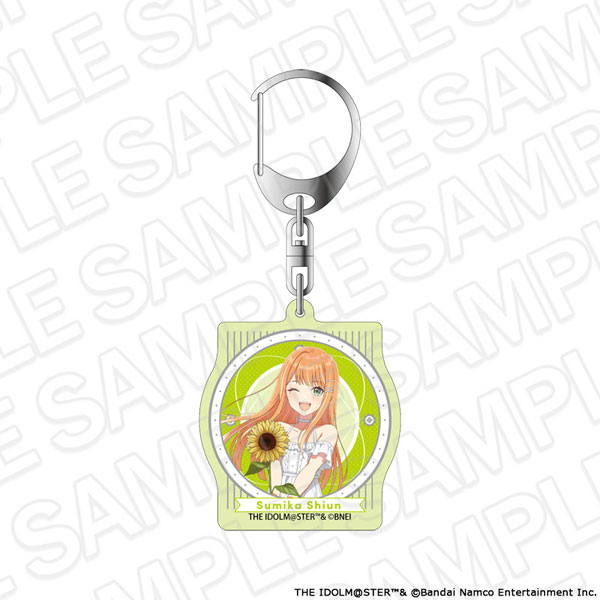 Contents Seed Gakuen iDOLM@STER Aurora Acrylic Keychain Sumika Shiun sunflower ver. gambar 1