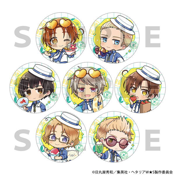Parflette [Hetalia World Stars] Trading Tin Badge (Summer Vacation /ver.A) 7Pack BOX รูปภาพ 1
