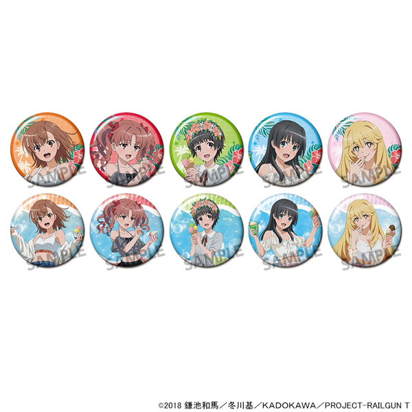 Hobby Stock Toaru Kagaku no Railgun T New Illustration Trading Tin Badge Vacation ver. 10Pack BOX
