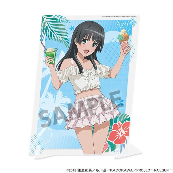Hobby Stock Toaru Kagaku no Railgun T New Illustration Visual Acrylic Plate Ruiko Saten Vacation ver.