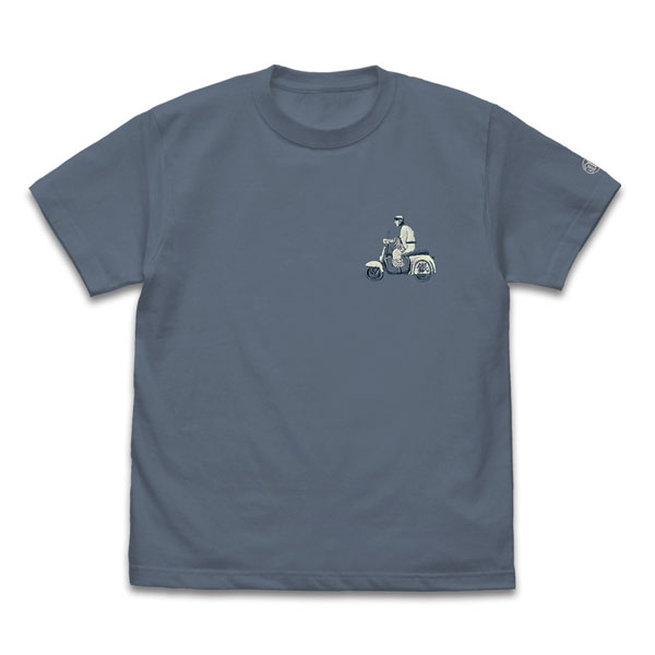 COSPA Gintama Gin-san with Motorcycle One Point Embroidery T-shirt /HAZY NAVY-S