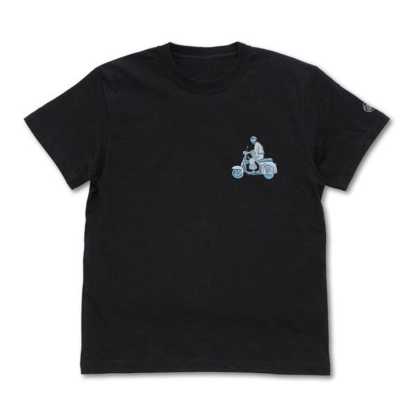 COSPA Gintama Gin-san with Motorcycle One Point Embroidery T-shirt /BLACK-M