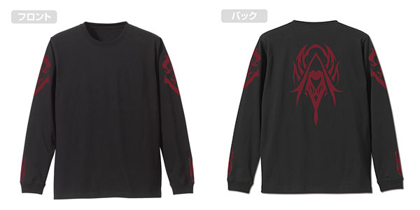 COSPA Fate/strange Fake Ayaka's Command Spell Ribbed Long Sleeve T-shirt /BLACK-XL