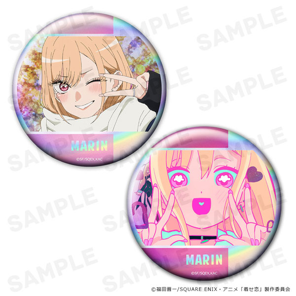 Azu Maker My Dress-Up Darling Hologram Tin Badge 2pcs. Set Marin Kitagawa vol.2 图片 1