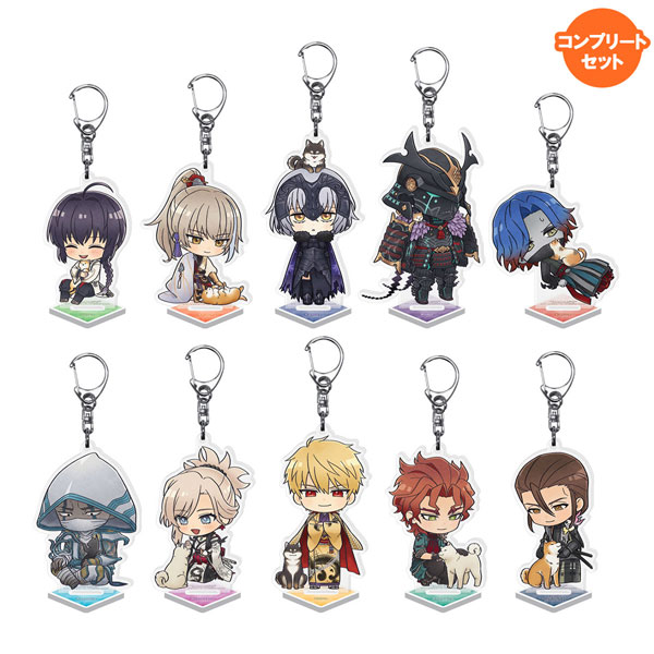 Koei Tecmo Games [Exclusive Sale] Fate/Samurai Remnant Trading Mini Character Acrylic Stand Keychain Playing with Dog and Cat 10Pack BOX