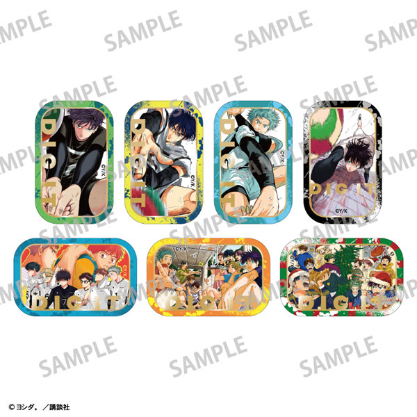 Kamio Japan Dig It Trading Foil Square Tin Badge Vol.1 7Pack BOX รูปภาพ 1