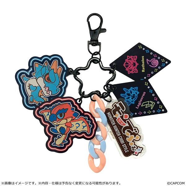 Capcom Monster Hunter MonDefo Jarajara Acrylic Keychain Rathalos & Lagiacrus รูปภาพ 1