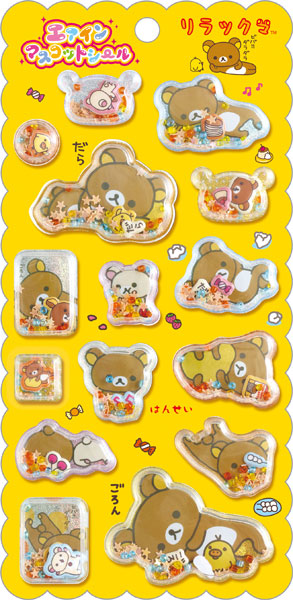 San-x SE76101 Rilakkuma "Anokoro no Rilakkuma" Air In Mascot Sticker Rilakkuma Appearance image 1