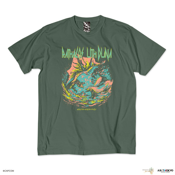 AIR TWOKYO "Monster Hunter Wilds" Vol.2 Scene Illustration T-shirt 3 (Uth Duna x Rathalos) City Green M