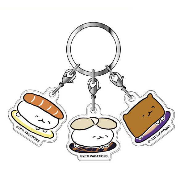 Bandai 3-Part Acrylic Keychain Oshushi dayo 02 Shake & Hotate & Inari