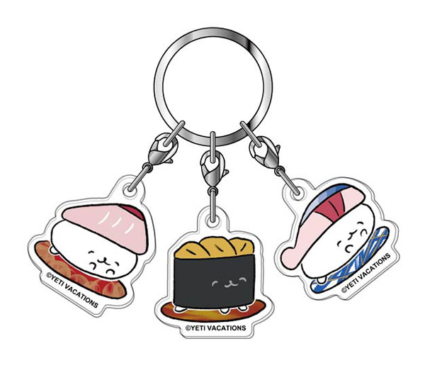 Bandai 3-Part Acrylic Keychain Oshushi dayo 03 Burichii & Uni-chan & Sabarin