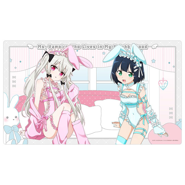 Curtain Damashii [Ms. Vampire Who Lives in My Neighborhood] New Illustration Rubber Mat (Sophie & Akari / Dreamy Bunny) รูปภาพ 1