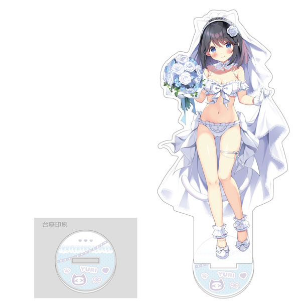 Curtain Damashii [팬] 뉴 일러스트레이션 점보 아크릴 스탠드 (시라유키 유리 / 웨딩) 이미지 1