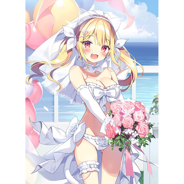 Curtain Damashii [Pan] New Illustration B2 Wall Scroll (Ruru Arisugawa / Wedding) Double Suede Bild 1