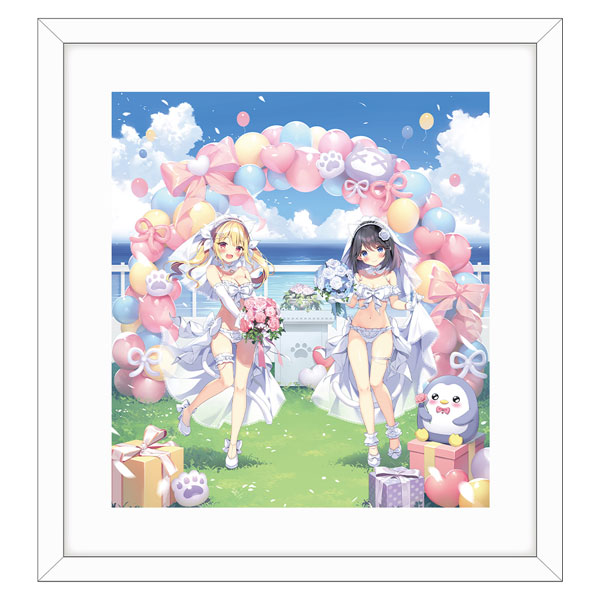 Curtain Damashii [Pan] New Illustration Replica Genga Art (Yuri Shirayuki & Ruru Arisugawa / Wedding) Bild 1