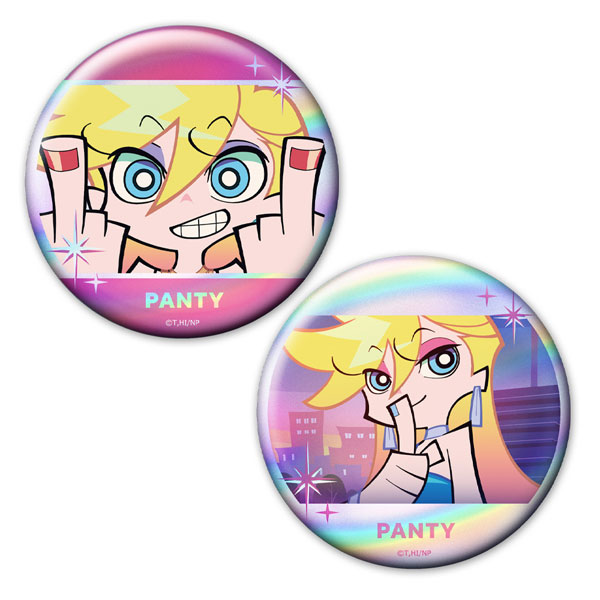 Azu Maker New PANTY & STOCKING with GARTERBELT Hologram Tin Badge 2pc. Set Panty vol.2 รูปภาพ 1
