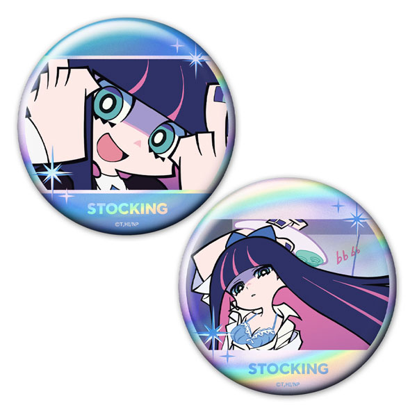 Azu Maker New PANTY & STOCKING with GARTERBELT Hologram Tin Badge 2pc. Set Stocking vol.2
