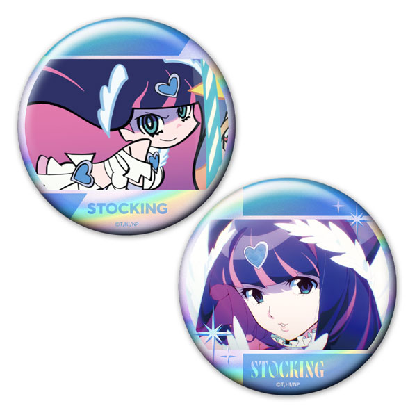 Azu Maker New PANTY & STOCKING with GARTERBELT Hologram Tin Badge 2pc. Set Stocking vol.3