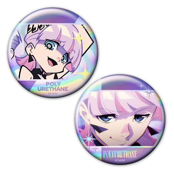 Azu Maker New PANTY & STOCKING with GARTERBELT Hologram Tin Badge 2pc. Set Polyurethane