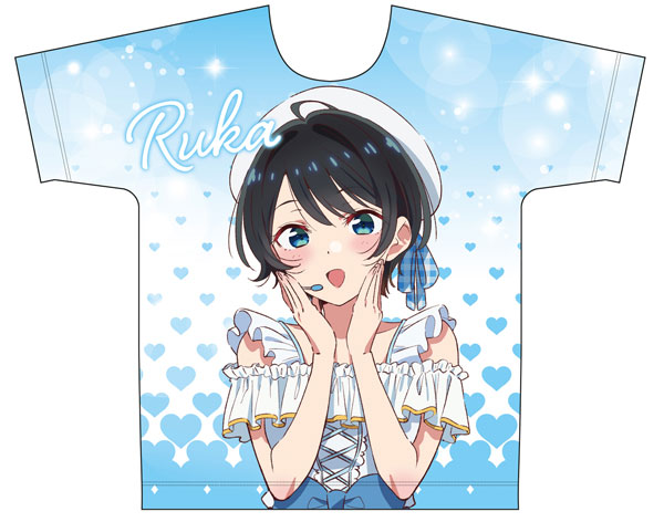 Matsumoto Shouji Rent-A-Girlfriend New Illustration Full Graphic T-shirt Ruka Sarashina (Idol) XL