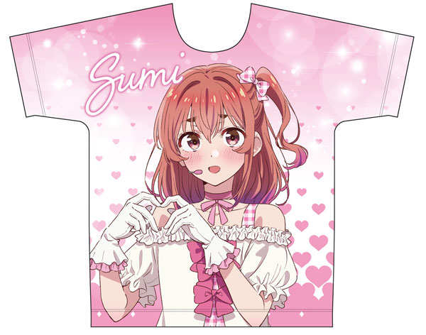 Matsumoto Shouji Rent-A-Girlfriend New Illustration Full Graphic T-shirt Sumi Sakurasawa (Idol) XL
