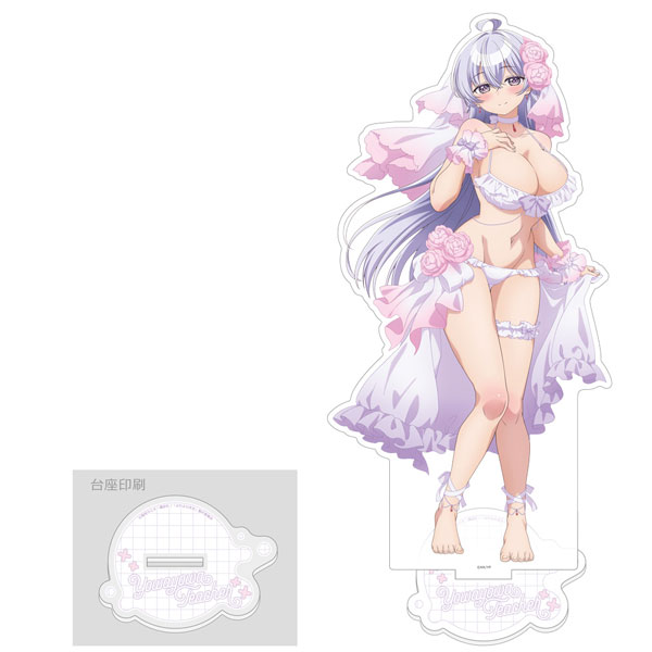 Curtain Damashii [Yowayowa-sensei] New Illustration Jumbo Acrylic Stand (Hiyori Hiwamura / Wedding Swimsuit) Bild 1
