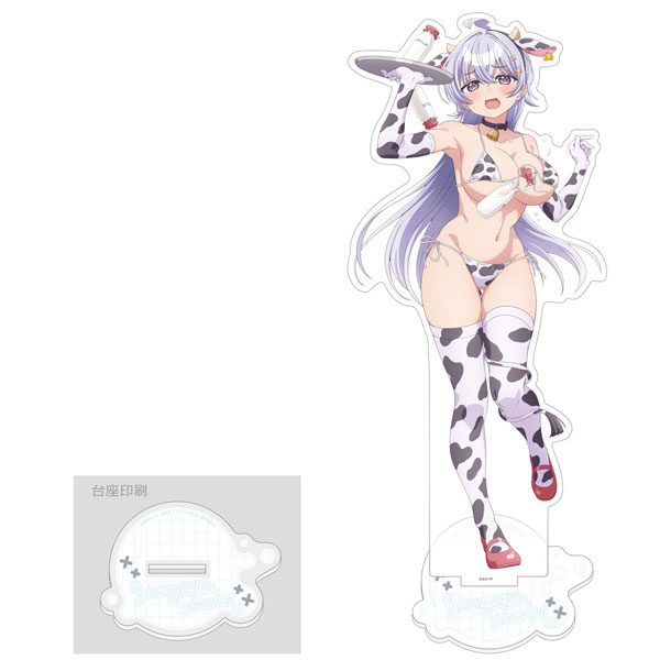 Curtain Damashii [Yowayowa-sensei] New Illustration Jumbo Acrylic Stand (Hiyori Hiwamura / Cow Pattern Swimsuit)
