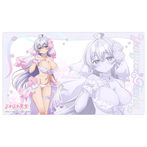 Curtain Damashii [Yowayowa-sensei] New Illustration Rubber Mat (Hiyori Hiwamura / Wedding Swimsuit) รูปภาพ 1
