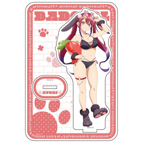 Curtain Damashii [Bad Girl] New Illustration Acrylic Stand (Atori Mizutori / Animal Swimsuit)